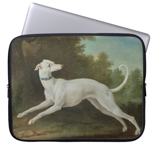 White Greyhound Hund (av Jean-Baptiste Oudry) Laptop Fodral (Framsidan)