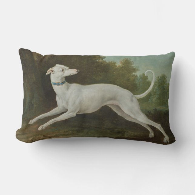 White Greyhound Hund (av Jean-Baptiste Oudry) Lumbarkudde (Framsida)