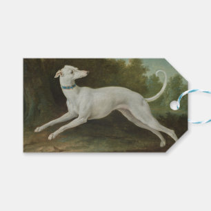 White Greyhound Hund (av Jean-Baptiste Oudry) Presentetikett