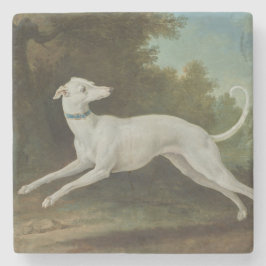 White Greyhound Hund (av Jean-Baptiste Oudry) Stenunderlägg