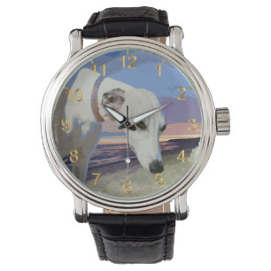 White Greyhound Oil Paint, Manar Wristwatch Armbandsur