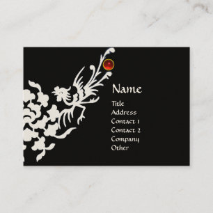 WHITE GRIFFINS RED RUBY MONOGRAM Black Visitkort