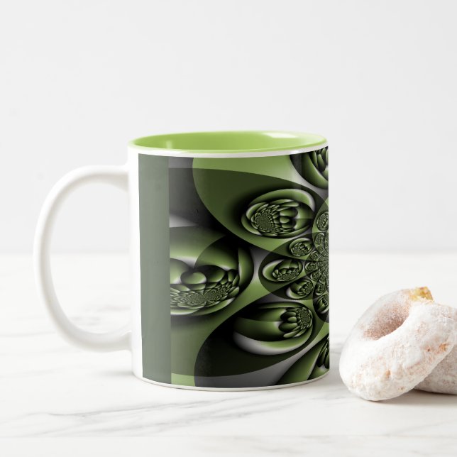 White Grönt Forest Mini Spheres Två-Tonad Mugg (Med munk)