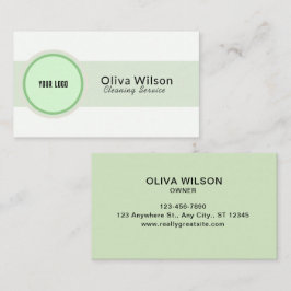 White Grönt Illustrative Städning Service Business Visitkort