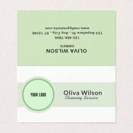 White Grönt Illustrative Städning Service Business Visitkort