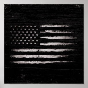 White Grunge American flagga Poster