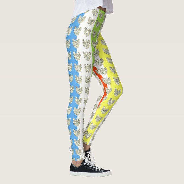 White Guardian Angel Art Anpassningsbar Helgdag Le Leggings (Höger)