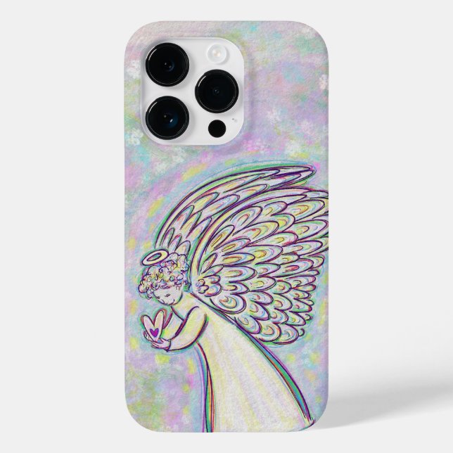 White Guardian Angel Art Anpassningsbar iphone cas (Baksida)