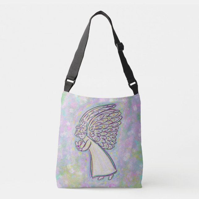 White Guardian Angel Purse Art Kor Body Bag Axelväska (Framsida)