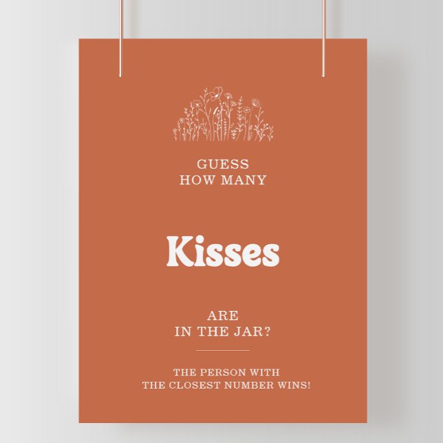 White Guess How Many Kisses Bröllopsduschspel  Poster (Skapare uppladdad)
