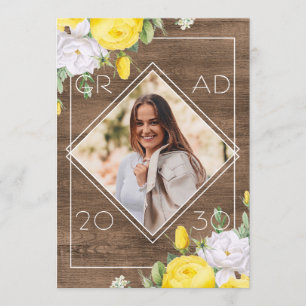White Gul ros Blommigt Boho Rustic Studenten Meddelande