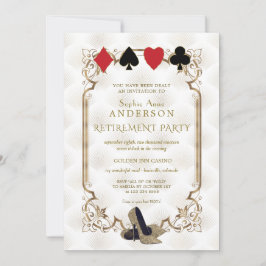White Guld Art Deco Casino Vegas Poker Pension Inbjudningar