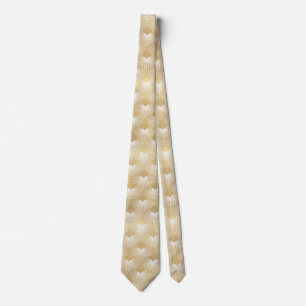 White & Guld Artdeco Geometric Mönster Slips