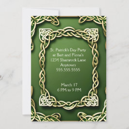 White Guld Celtic Ram St. Patrick's Day Inbjudningar