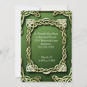 White Guld Celtic Ram St. Patrick's Day Inbjudningar