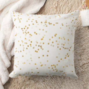White Guld Confetti Kudde