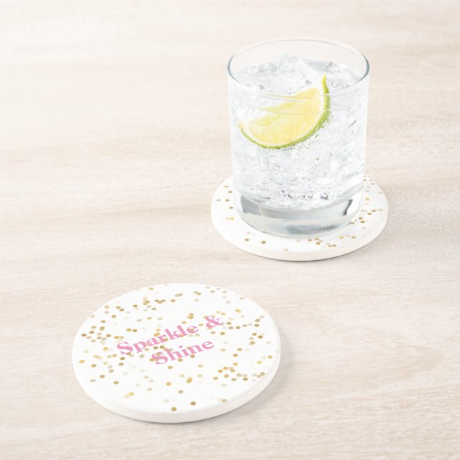 White Guld Confetti Underlägg (Sidan)
