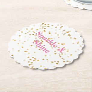 White Guld Confetti Underlägg Papper