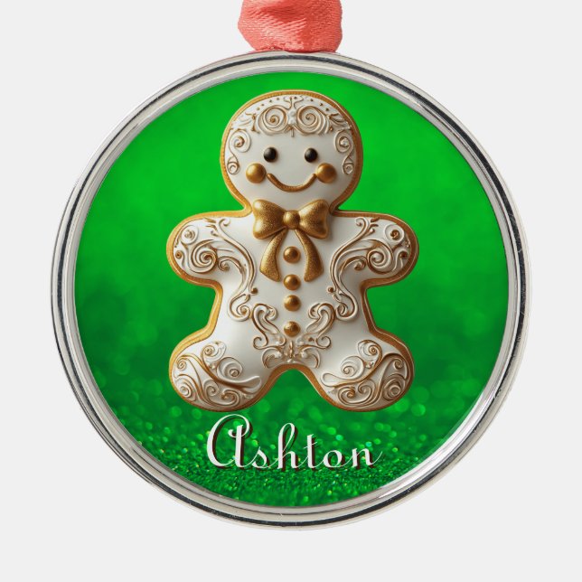 White & Guld Cookie Julgransprydnad Metall (Framsidan)