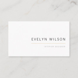 White & Guld Elegant Enkel modern minimalistisk  Visitkort