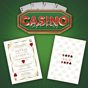 White Guld Gatsby Casino Las Vegas Poker Bröllop Inbjudningar