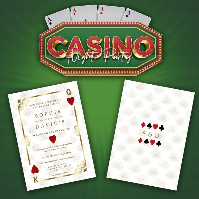 White Guld Gatsby Casino Las Vegas Poker Bröllop Inbjudningar (Skapare uppladdad)