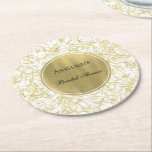 White Guld Glam Confetti Möhippa Underlägg Papper Rund<br><div class="desc">White Guld Glam Confetti Möhippa Birthday</div>