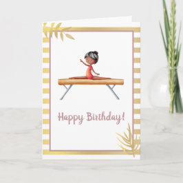 White Guld Gymnastics Beam Birthday Kort