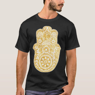 White Guld Hamsa Hand T Shirt