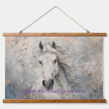 White Guld Horse Lover Birthday Personlig