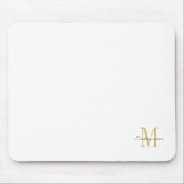 White Guld Initial och Namn Personlig Musmatta