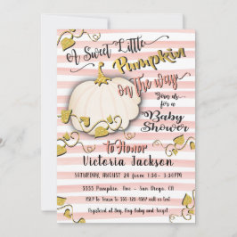 White Guld Little Pumpkin Baby Shower-inbjudningar Inbjudningar