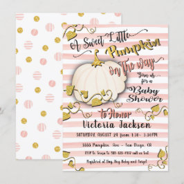 White Guld Little Pumpkin Baby Shower-inbjudningar Inbjudningar