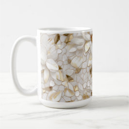 White Guld Lotus Flowers Kaffemugg