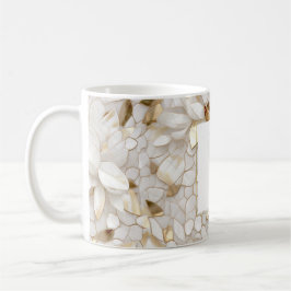 White Guld Lotus Flowers Mugg