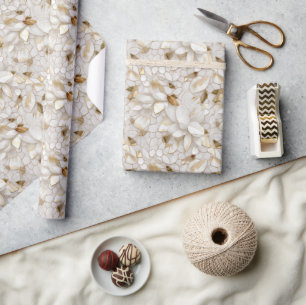 White Guld Lotus Flowers Presentpapper