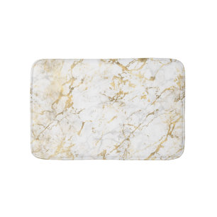 White & Guld Marble Badrumsmatta