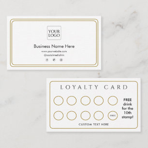 White Guld Modern Business Café Coffee Salon Loy Lojalitetskort