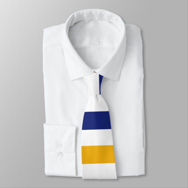 White Guld och Blue Rugby Rand Tie Slips (Bunden)