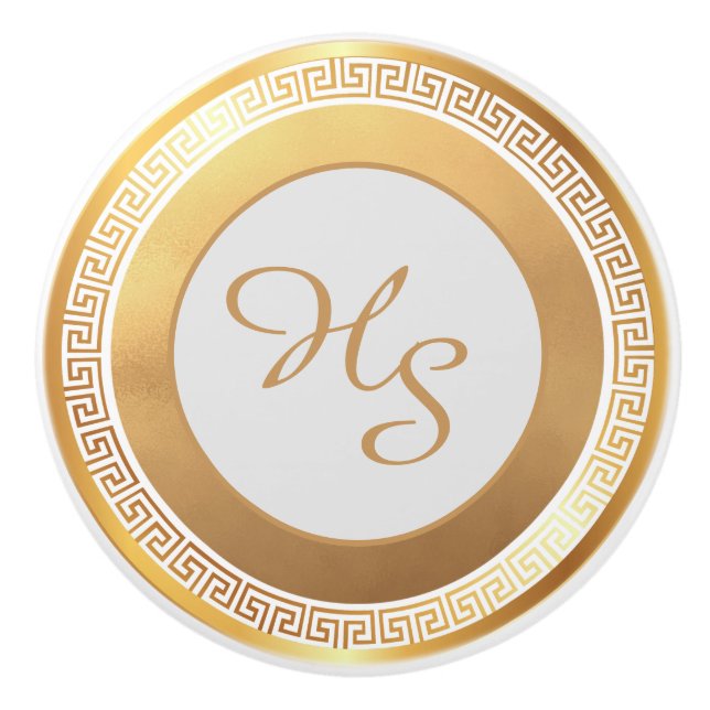 White Guld Personlig Monogram Knopp (Framsidan)