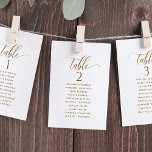 White & Guld, platskort med gäst Namn<br><div class="desc">Hjälp dina gäster att hitta sina bord med eleganten med moderna platsplaner med gästerna namn. Kort på dubblans sida så att gästerna kan titta från båda, fram eller tillbaka för namn. Töm utrymme överallt ge dig friheten att använda klipp eller slå hål för hängande visningar eller hållare för använda bord....</div>