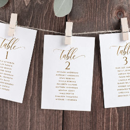 White & Guld, platskort med gäst Namn