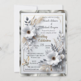 White Guld Ro, Champagne Silke och Butterflies Inbjudningar
