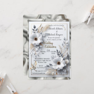 White Guld Ro, Champagne Silke och Butterflies Inbjudningar