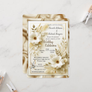 White Guld Ro, Champagne Silke och Butterflies Inbjudningar