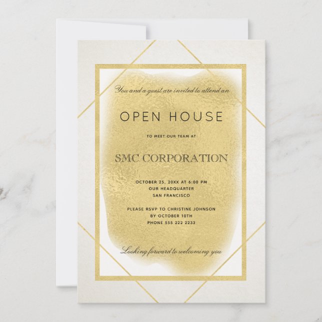 White guld skapade ett formellt öppet hus för före inbjudningar (Framsida)