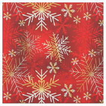 White & Guld Snöflingor på Röda bakgrunden