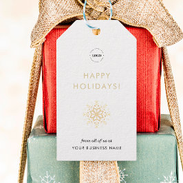 White Guld Snowflake Anpassningsbar Business Compa Presentetikett