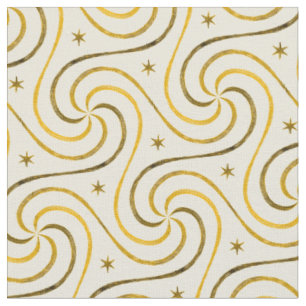 White Guld Spiral Stars jul-Eleganten Mönster Tyg