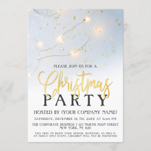 White Guld Star Confetti Ljus Corporate jul Inbjudningar